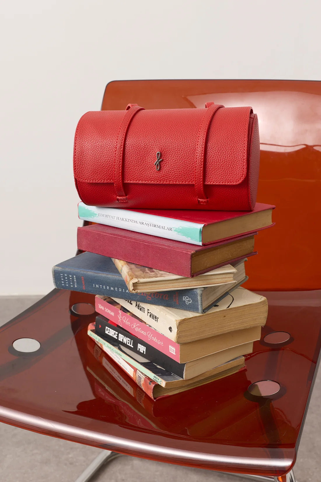 Sansy Cylinder Shoulder Bag Red
