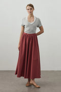 Small Plaid Gathered Skirt Red