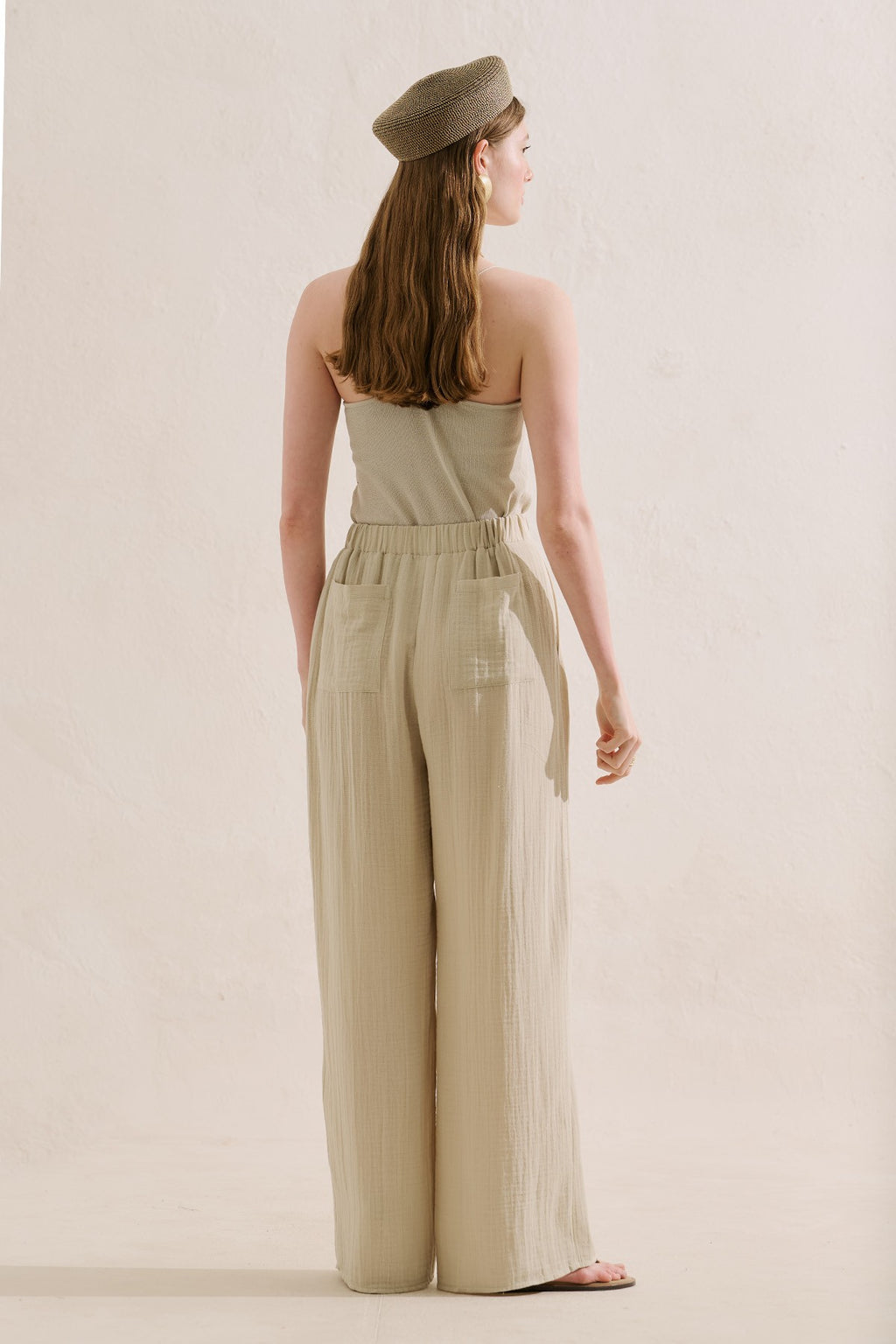 Muslin Wrap-Style Pants Sand