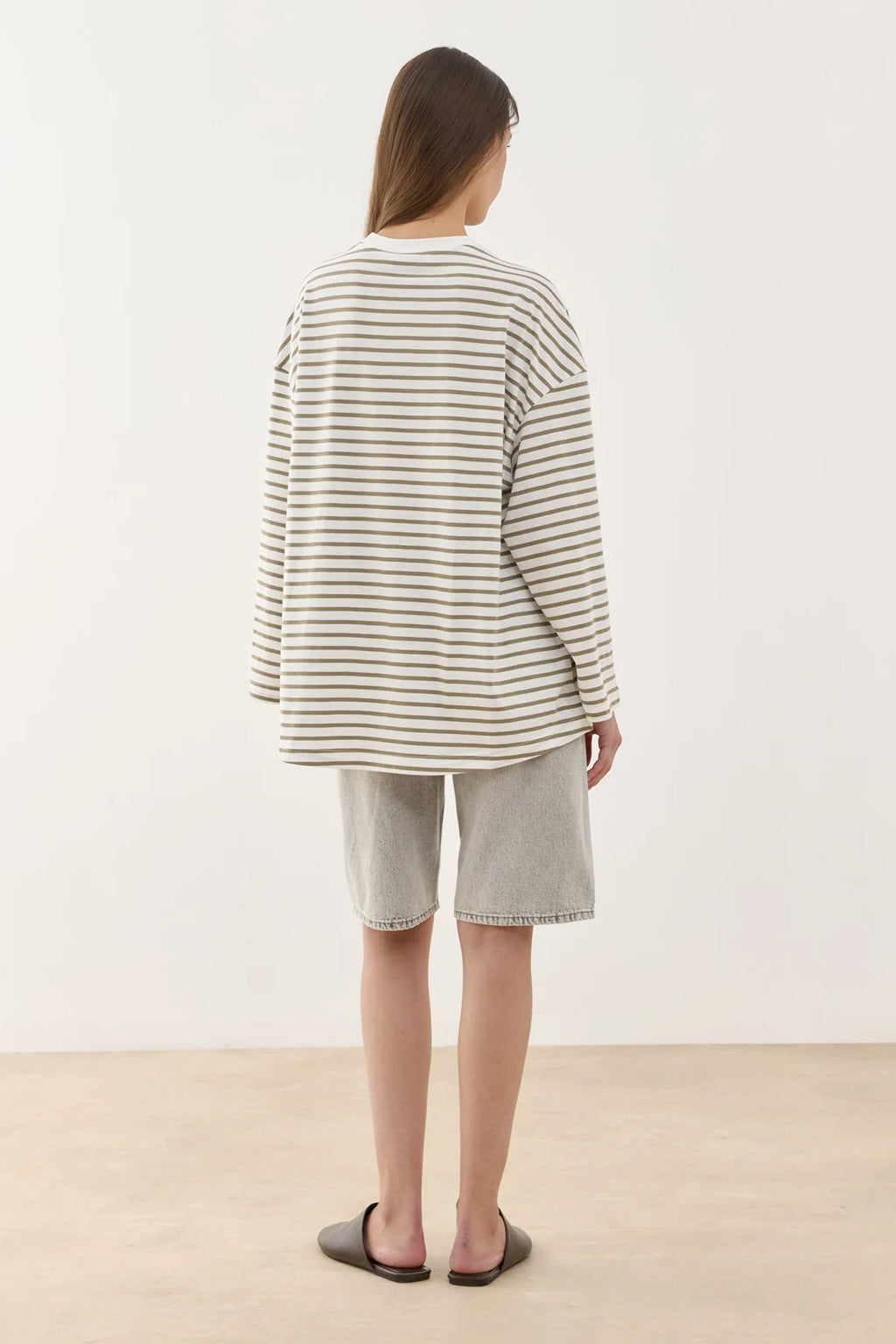 Scarf Striped Long Sleeve Cotton
T-Shirt