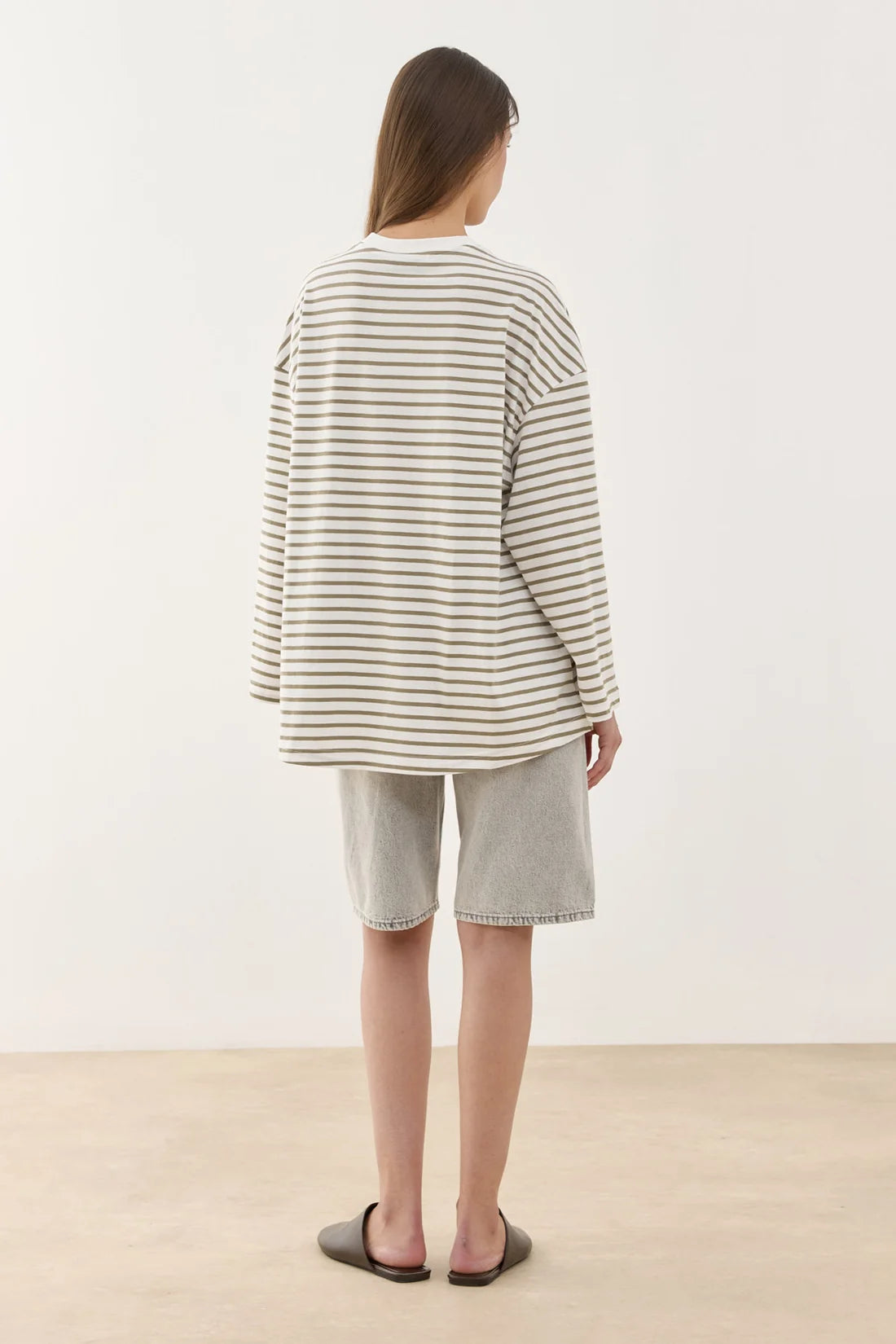 Scarf Striped Long Sleeve Cotton
T-Shirt