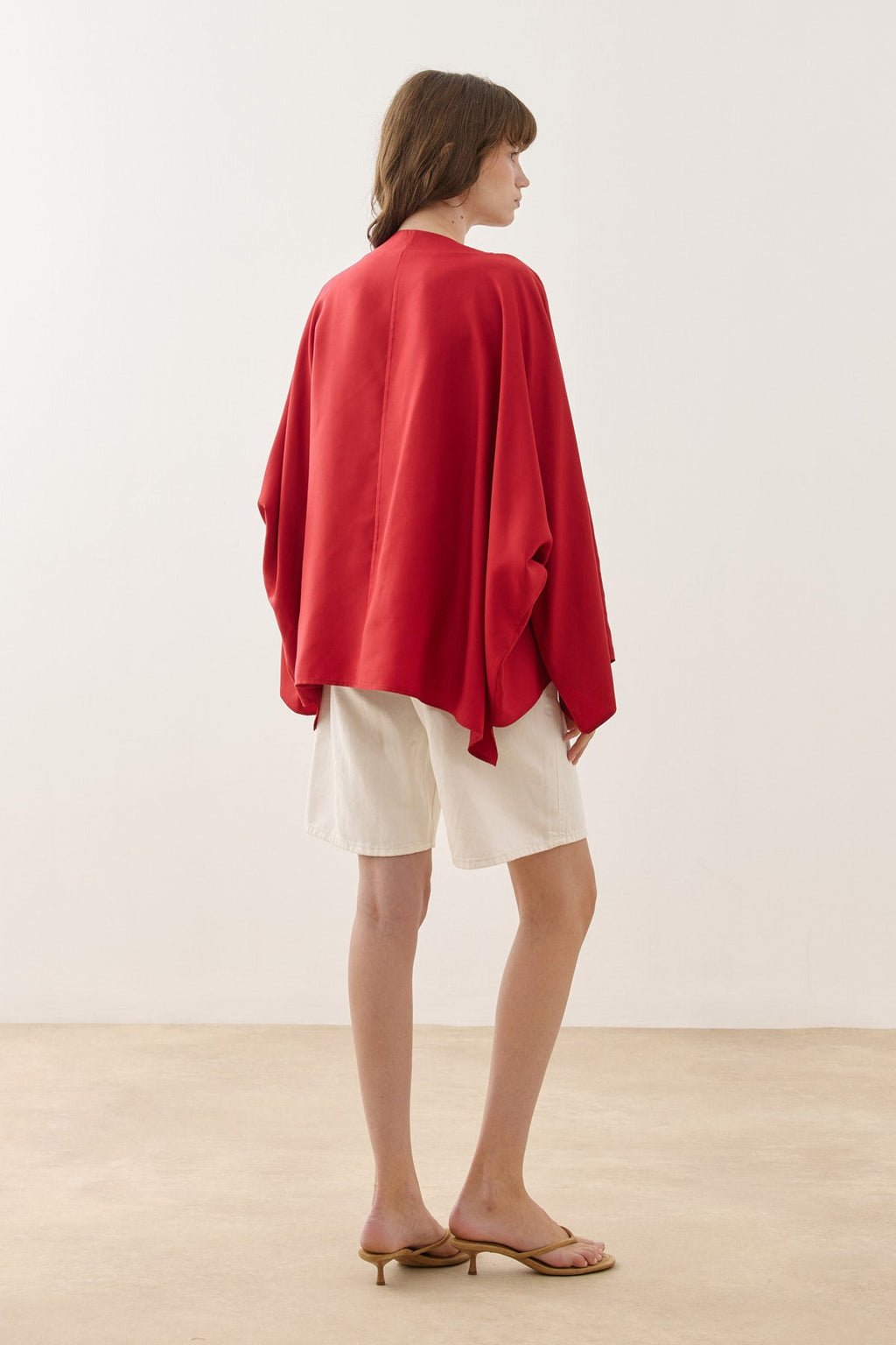 Tencel Cape Shirt Red