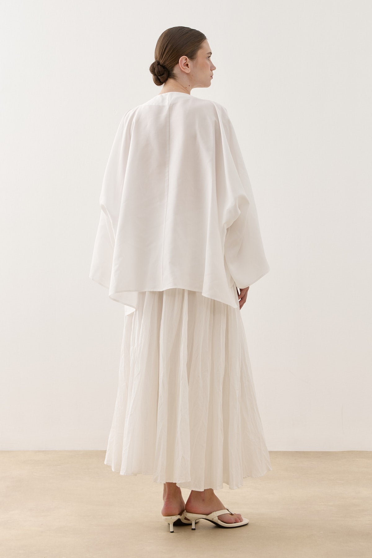 Tencel Cape Shirt White