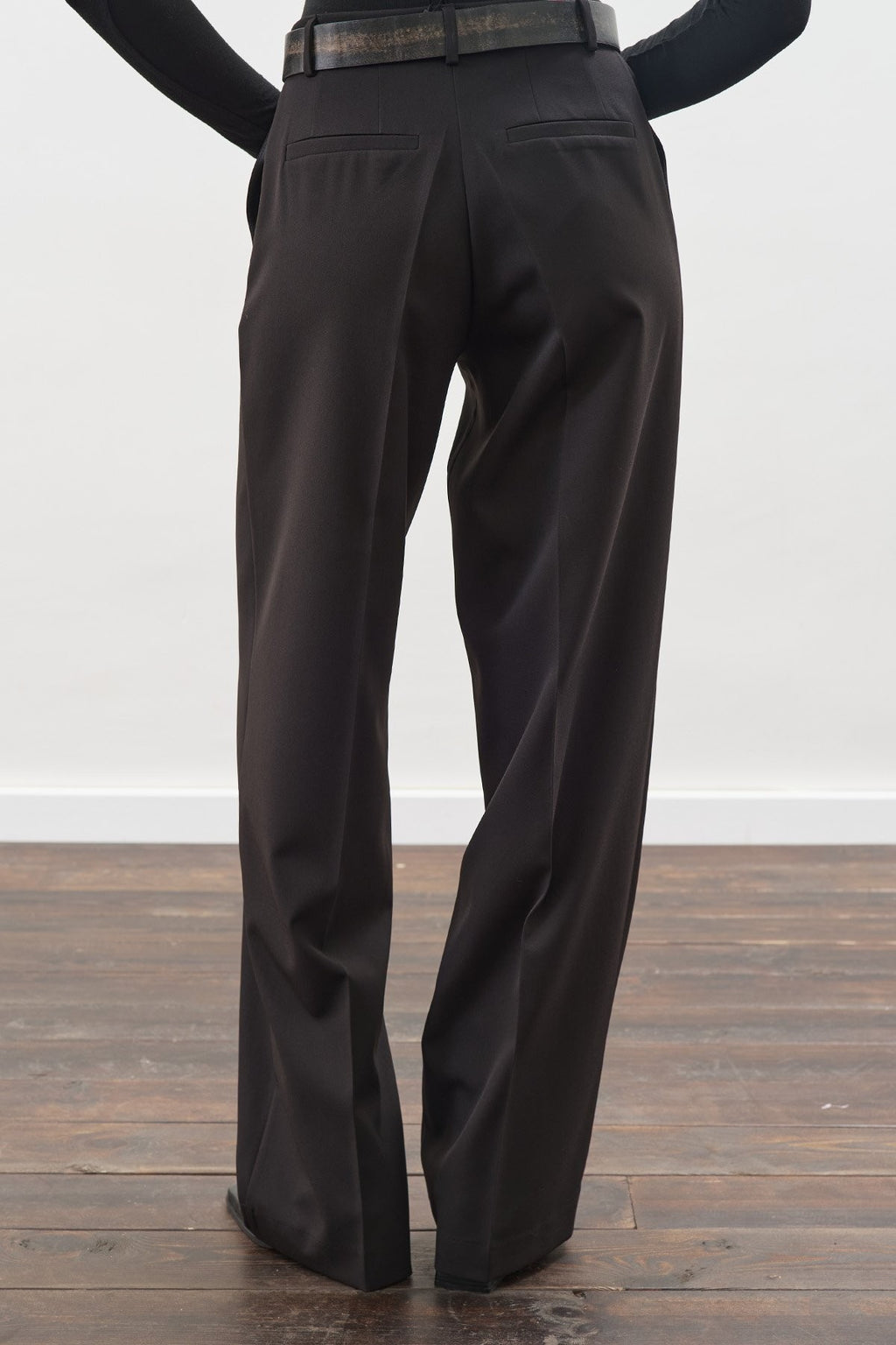 Long-Length Straight-Leg Pants Black