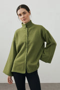 Multi-Button Soft Cardigan Moss