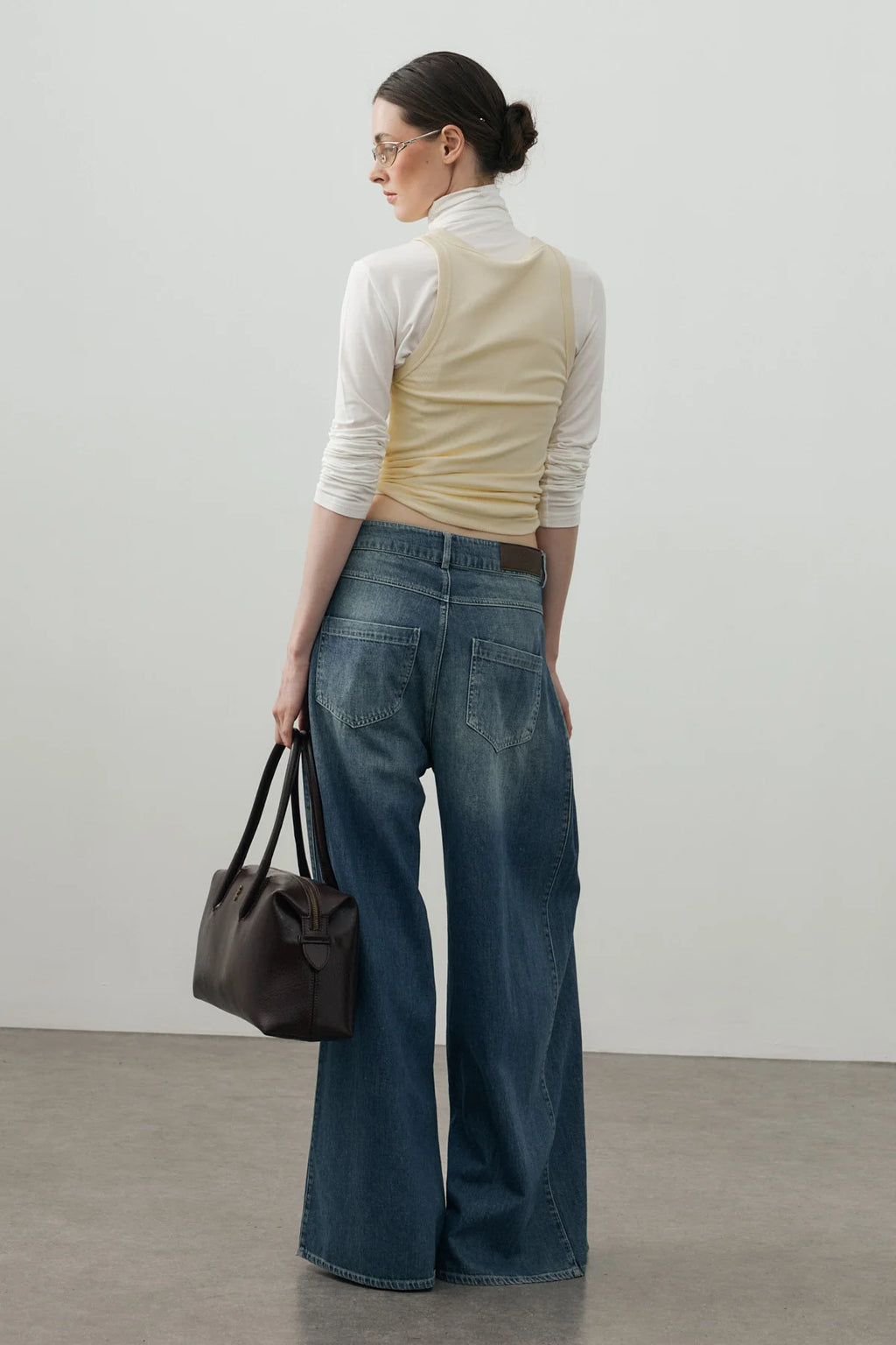 Side-Seam Detail Denim Pants