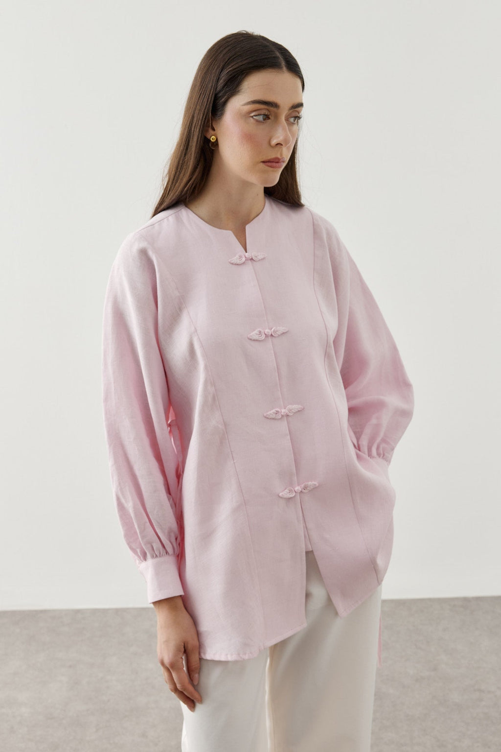 Linen Chino Buttoned Shirt Jacket