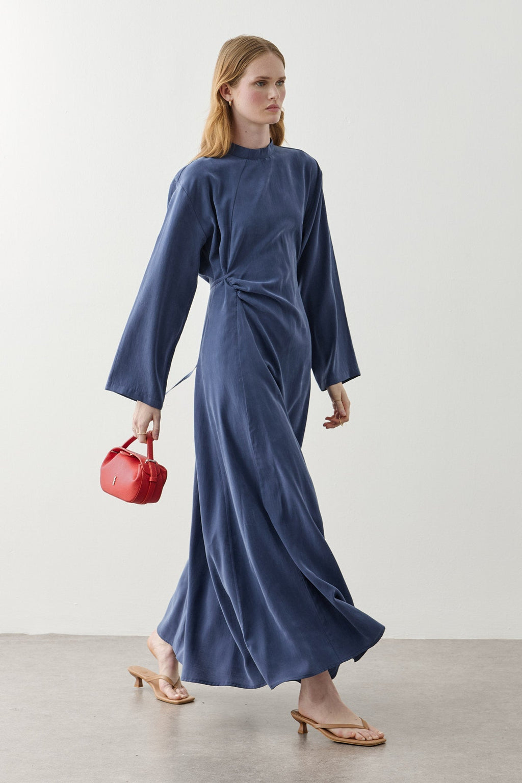 Asymmetrical Modal Dress Navy