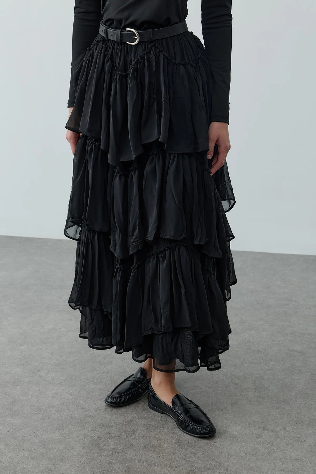 Multi-Panel Skirt Black