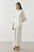 Linen Japandi Button-Up Shirt
Jacket White