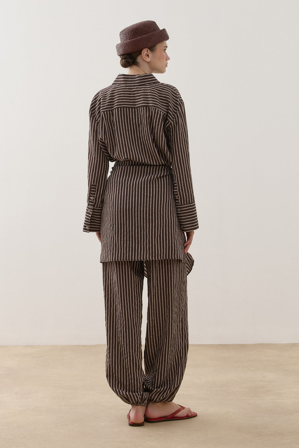 Removable Panel Shirt Set Brown