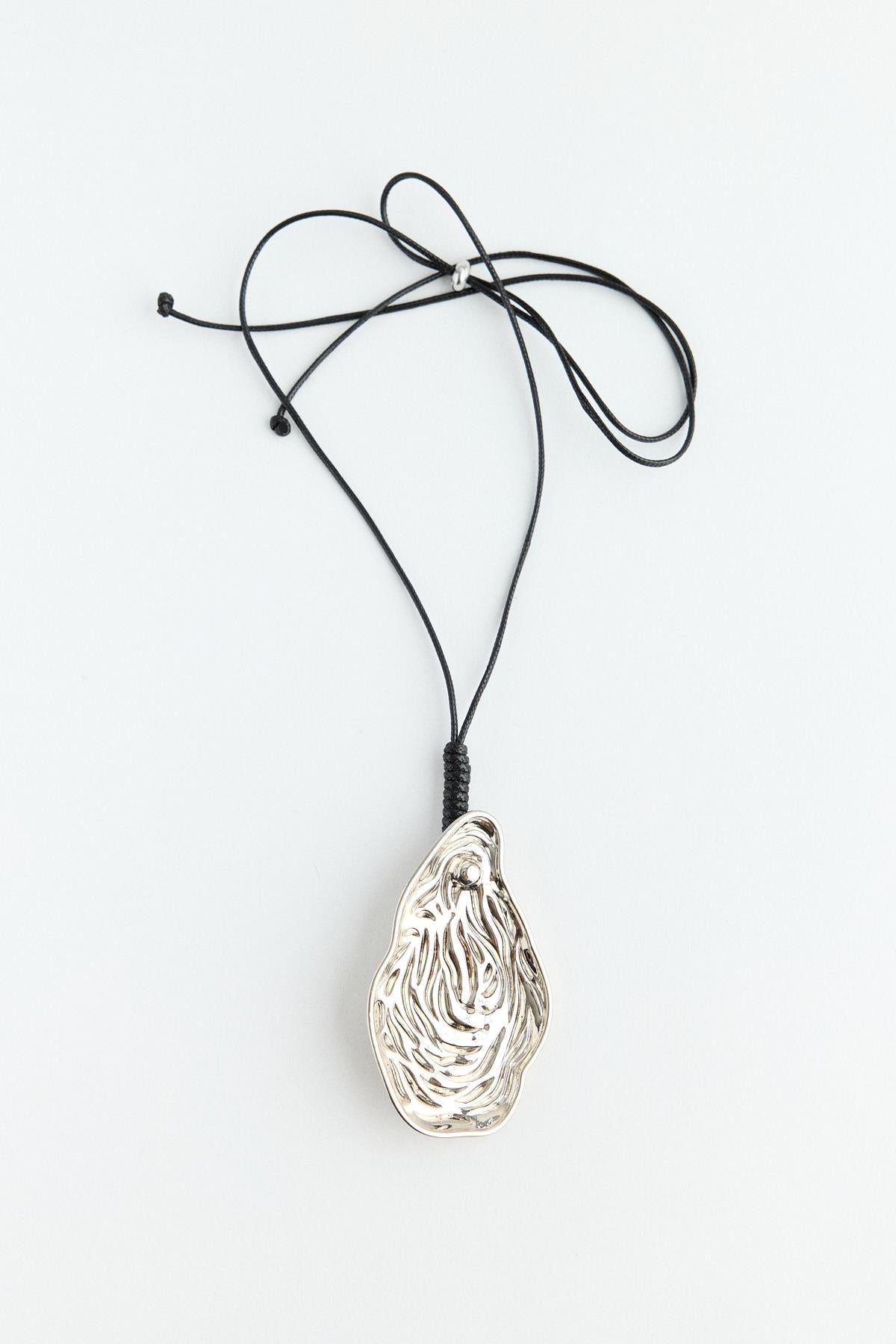 Abstract Shape Silver Metal Necklace