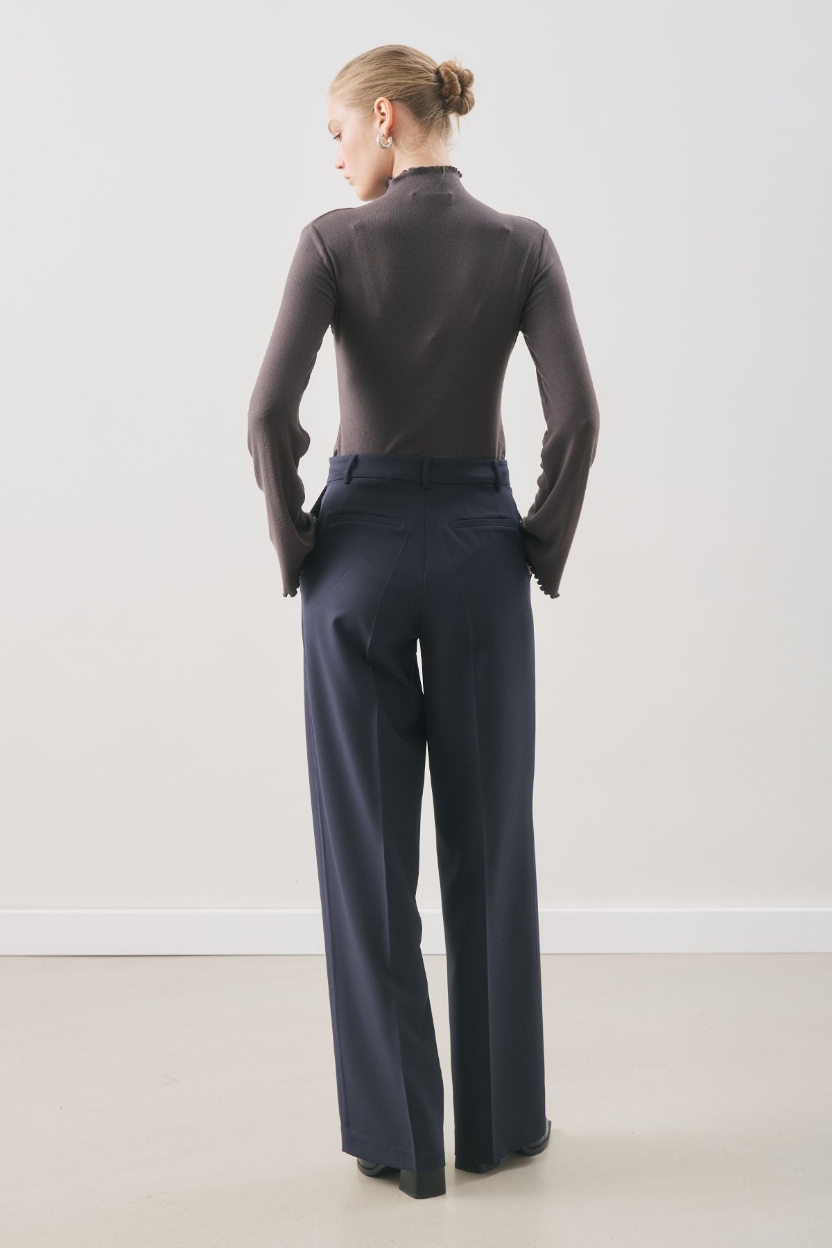 Long-Length Straight-Leg Pants Navy