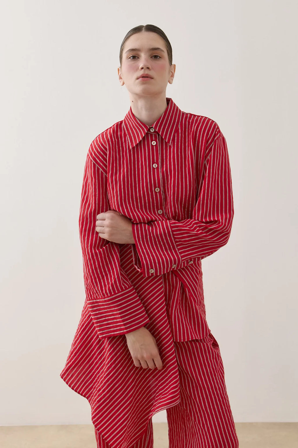 Removable Panel Shirt Set Red