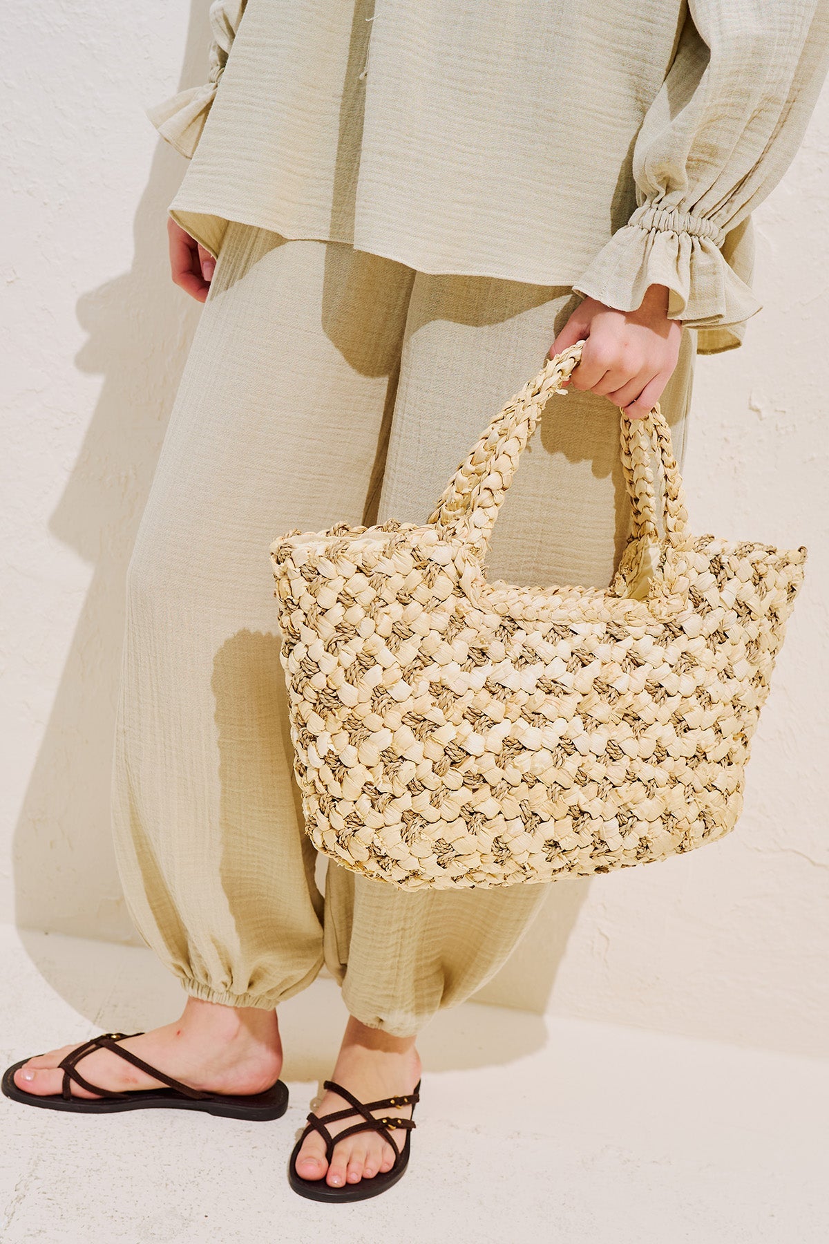 Crafted Straw Bag Natural